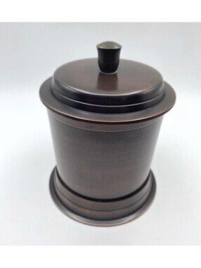 Paradigm Trends Bronze Metal Oil-Rubbed Lidded Bathroom Canister, Freestanding
